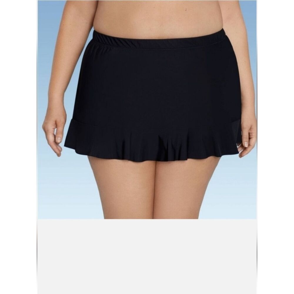 NWT Aqua Green SZ 20W-22W Black Swim Skirt